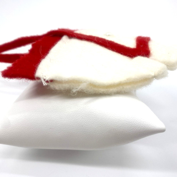 Felt Horse Head Ornament White Red Trim 3 inches - Picture 9 of 9